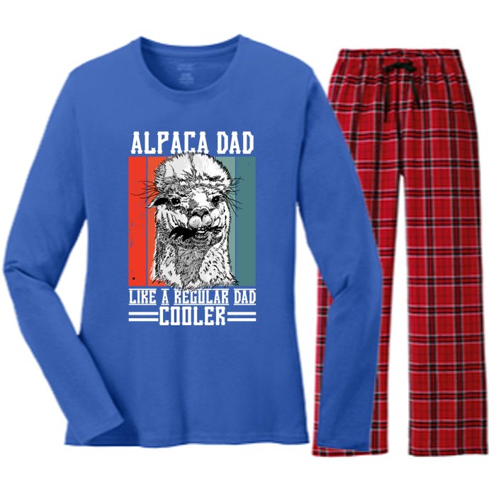 Alpaca Dad Like A Regular Dad Cooler Cute Gift Women's Long Sleeve Flannel Pajama Set 