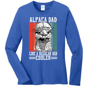 Alpaca Dad Like A Regular Dad Cooler Cute Gift Ladies Long Sleeve Shirt