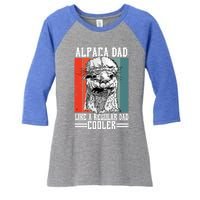 Alpaca Dad Like A Regular Dad Cooler Cute Gift Women's Tri-Blend 3/4-Sleeve Raglan Shirt