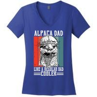 Alpaca Dad Like A Regular Dad Cooler Cute Gift Women's V-Neck T-Shirt