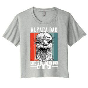 Alpaca Dad Like A Regular Dad Cooler Cute Gift Women's Crop Top Tee