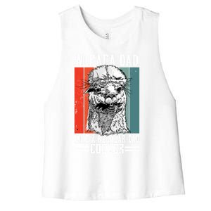 Alpaca Dad Like A Regular Dad Cooler Cute Gift Women's Racerback Cropped Tank