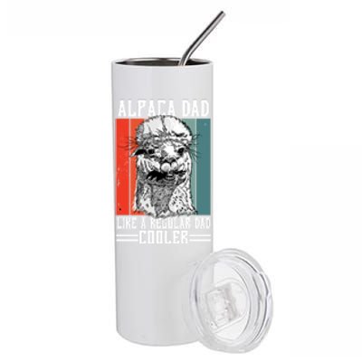 Alpaca Dad Like A Regular Dad Cooler Cute Gift Stainless Steel Tumbler