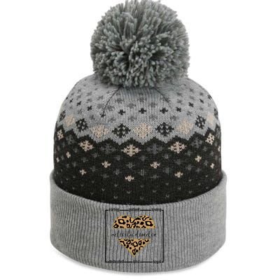 Activity Director Leopard Heart The Baniff Cuffed Pom Beanie