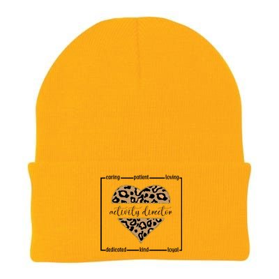 Activity Director Leopard Heart Knit Cap Winter Beanie