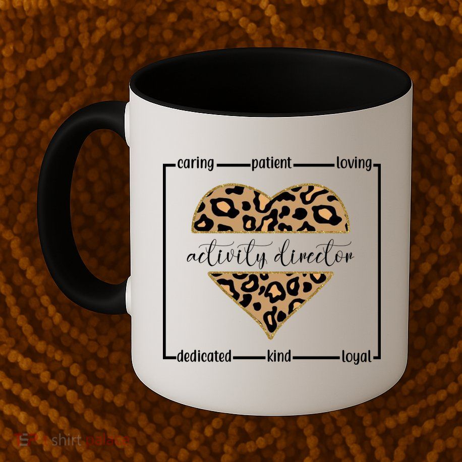 Activity Director Leopard Heart Mug