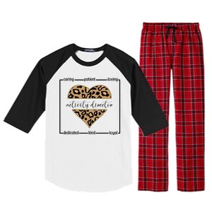 Activity Director Leopard Heart Raglan Sleeve Pajama Set