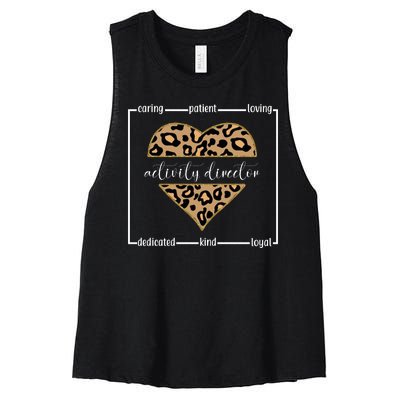 Activity Director Leopard Heart Women's Racerback Cropped Tank