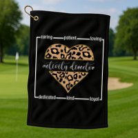 Activity Director Leopard Heart Golf Towel
