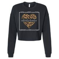 Activity Director Leopard Heart Cropped Pullover Crew
