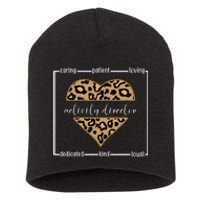 Activity Director Leopard Heart Short Acrylic Beanie