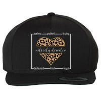 Activity Director Leopard Heart Wool Snapback Cap