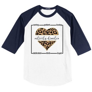 Activity Director Leopard Heart Baseball Sleeve Shirt