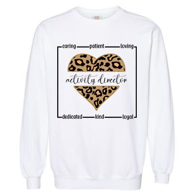 Activity Director Leopard Heart Garment-Dyed Sweatshirt