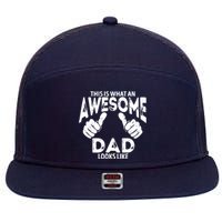 Awesome Dad Looks Like 7 Panel Mesh Trucker Snapback Hat