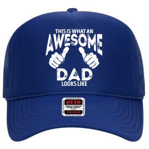 Awesome Dad Looks Like High Crown Mesh Back Trucker Hat