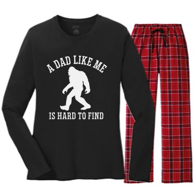 A Dad Like Me Is Hard To Find Bigfoot Dad Women's Long Sleeve Flannel Pajama Set 