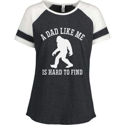 A Dad Like Me Is Hard To Find Bigfoot Dad Enza Ladies Jersey Colorblock Tee