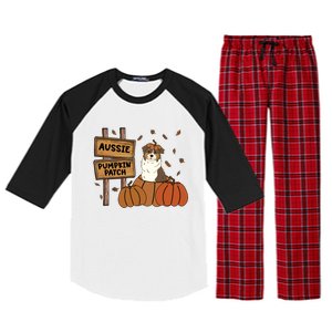 Aussie Dog Lovers Pumpkin Patch Thanksgiving Halloween Cute Gift Raglan Sleeve Pajama Set