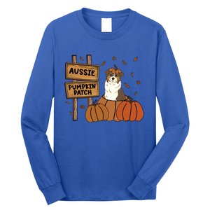 Aussie Dog Lovers Pumpkin Patch Thanksgiving Halloween Cute Gift Long Sleeve Shirt