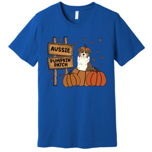 Aussie Dog Lovers Pumpkin Patch Thanksgiving Halloween Cute Gift Premium T-Shirt