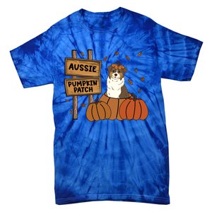 Aussie Dog Lovers Pumpkin Patch Thanksgiving Halloween Cute Gift Tie-Dye T-Shirt