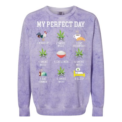 All Day Long Weed Lover Outfit  Colorblast Crewneck Sweatshirt