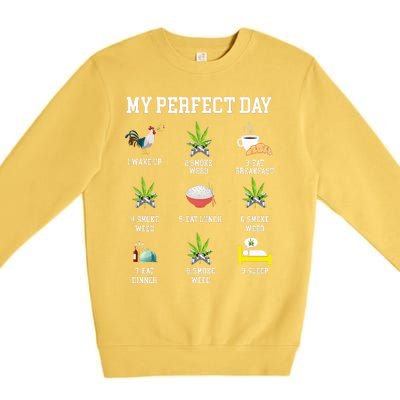 All Day Long Weed Lover Outfit  Premium Crewneck Sweatshirt