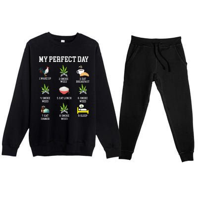 All Day Long Weed Lover Outfit  Premium Crewneck Sweatsuit Set