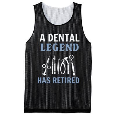 A Dental Legend Has Retired Funny Dentist Retirement Gift Mesh Reversible Basketball Jersey Tank