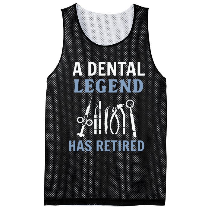 A Dental Legend Has Retired Funny Dentist Retirement Gift Mesh Reversible Basketball Jersey Tank