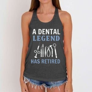 A Dental Legend Has Retired Funny Dentist Retirement Gift Women's Knotted Racerback Tank