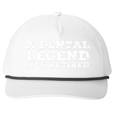 A Dental Legend Has Retired Funny Retirement Gift Idea Snapback Five-Panel Rope Hat