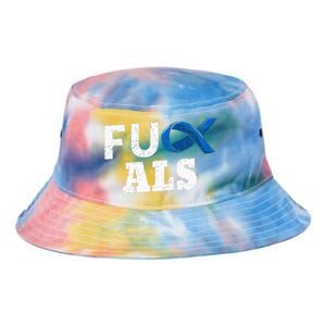 ALS Disease Lou Gehrig's Blue Ribbon Neurological Disorders Tie Dye Newport Bucket Hat