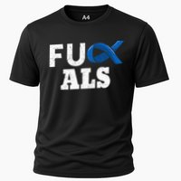 ALS Disease Lou Gehrig's Blue Ribbon Neurological Disorders Cooling Performance Crew T-Shirt