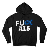 ALS Disease Lou Gehrig's Blue Ribbon Neurological Disorders Hoodie