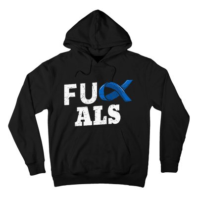 ALS Disease Lou Gehrig's Blue Ribbon Neurological Disorders Hoodie