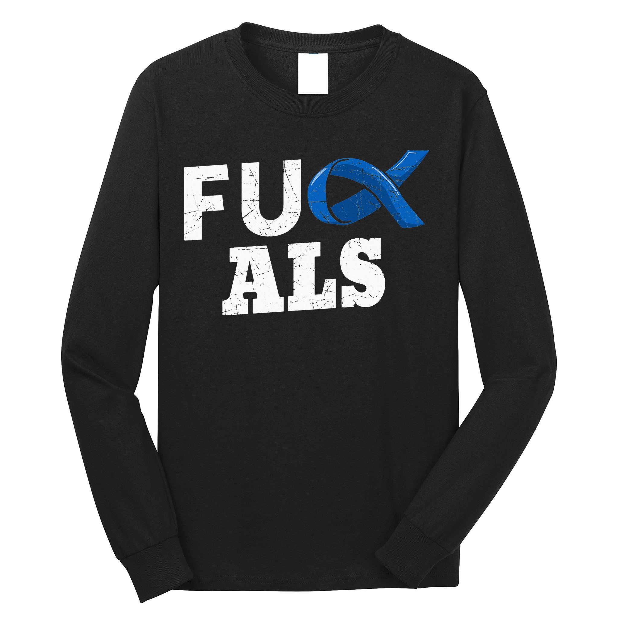 ALS Disease Lou Gehrig's Blue Ribbon Neurological Disorders Long Sleeve Shirt