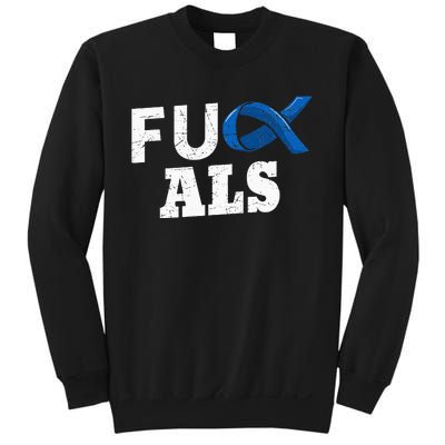 ALS Disease Lou Gehrig's Blue Ribbon Neurological Disorders Sweatshirt