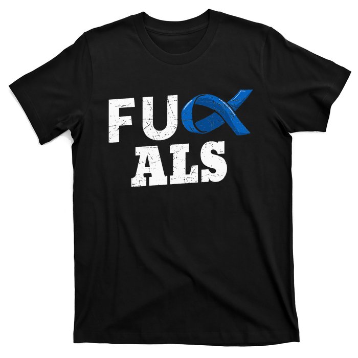 ALS Disease Lou Gehrig's Blue Ribbon Neurological Disorders T-Shirt