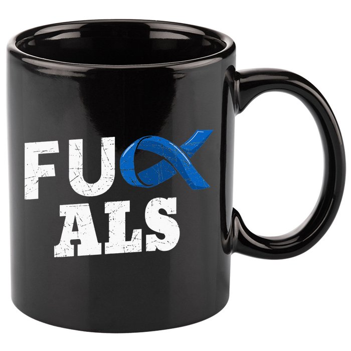 ALS Disease Lou Gehrig's Blue Ribbon Neurological Disorders 11oz C Handle Ceramic Mug