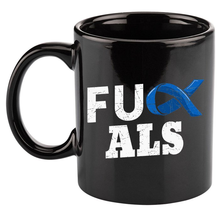 ALS Disease Lou Gehrig's Blue Ribbon Neurological Disorders 11oz C Handle Ceramic Mug