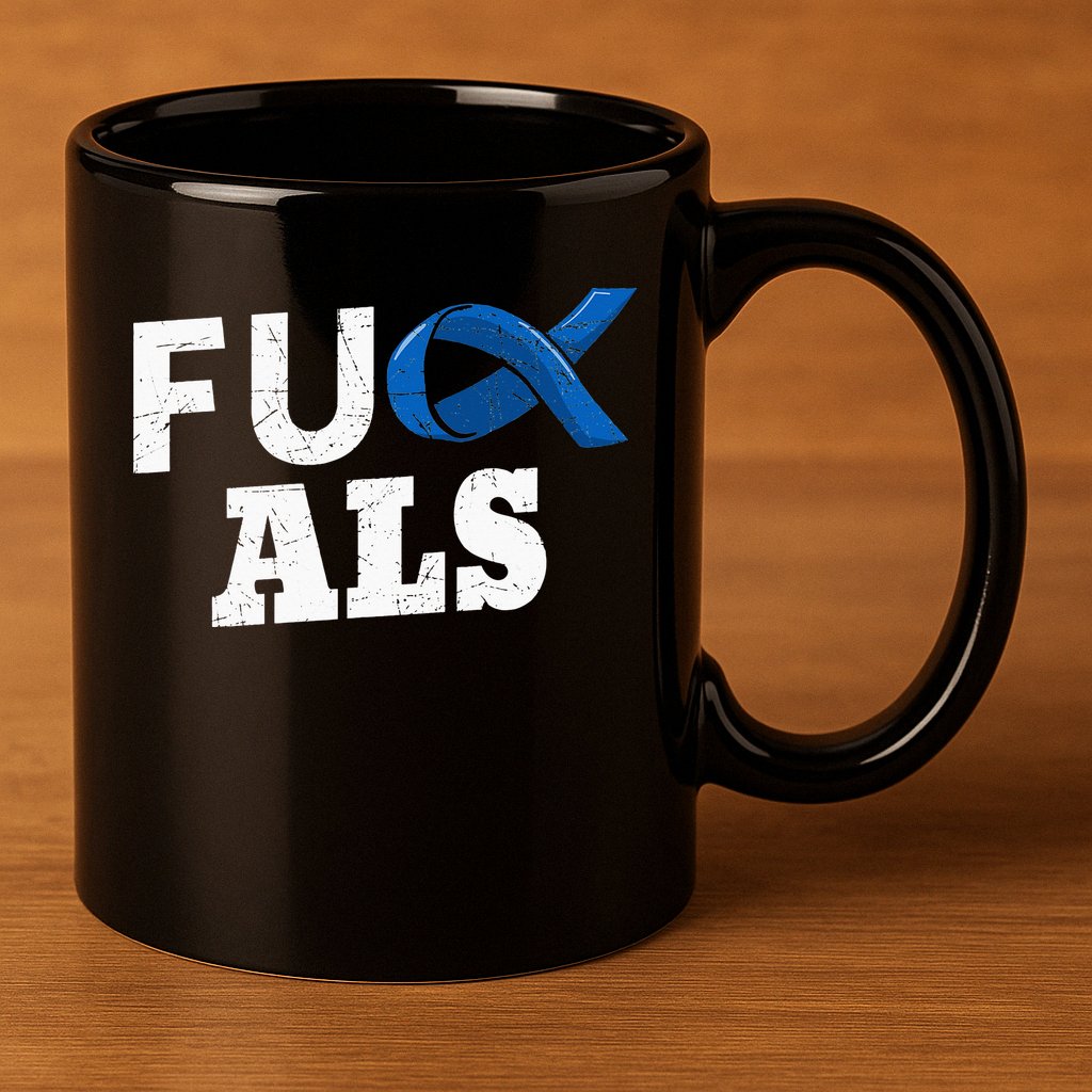 ALS Disease Lou Gehrig's Blue Ribbon Neurological Disorders 11oz C Handle Ceramic Mug