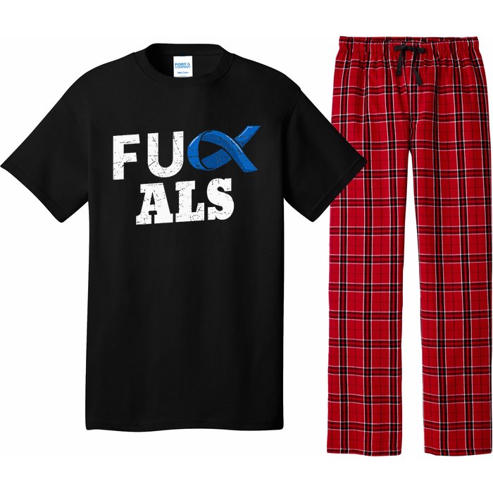 ALS Disease Lou Gehrig's Blue Ribbon Neurological Disorders Pajama Set