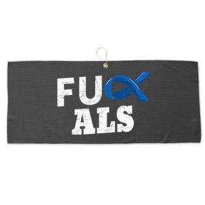 ALS Disease Lou Gehrig's Blue Ribbon Neurological Disorders Large Microfiber Waffle Golf Towel