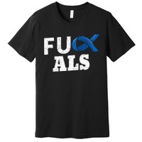 ALS Disease Lou Gehrig's Blue Ribbon Neurological Disorders Premium T-Shirt