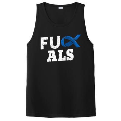 ALS Disease Lou Gehrig's Blue Ribbon Neurological Disorders PosiCharge Competitor Tank