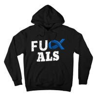 ALS Disease Lou Gehrig's Blue Ribbon Neurological Disorders Tall Hoodie