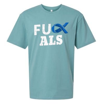 ALS Disease Lou Gehrig's Blue Ribbon Neurological Disorders Sueded Cloud Jersey T-Shirt