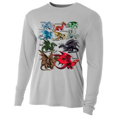 Awesome Dragon Lovers Types Of Dragons Gift Cooling Performance Long Sleeve Crew